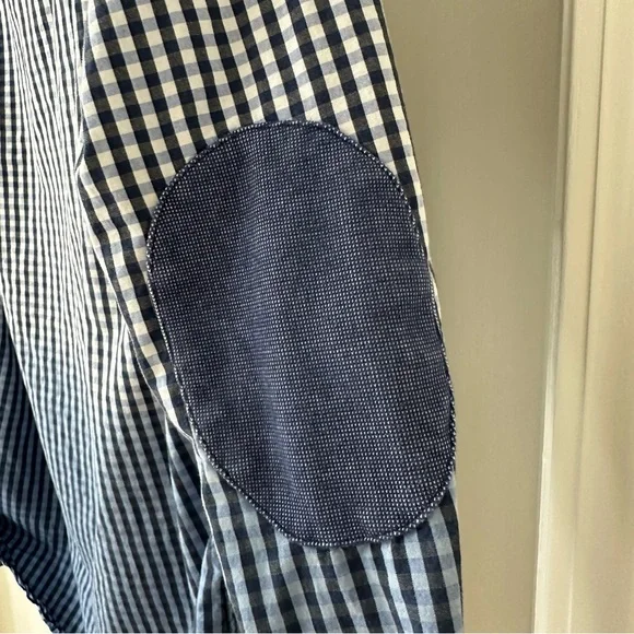 Desigual Men's Multicolor Patchwork Striped Gingham Button Down Shirt, Size M - Picture 8 of 10